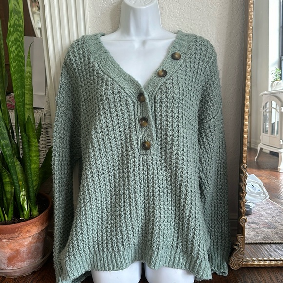 Free People Sweaters - Free People Chunky Button Down Sweater